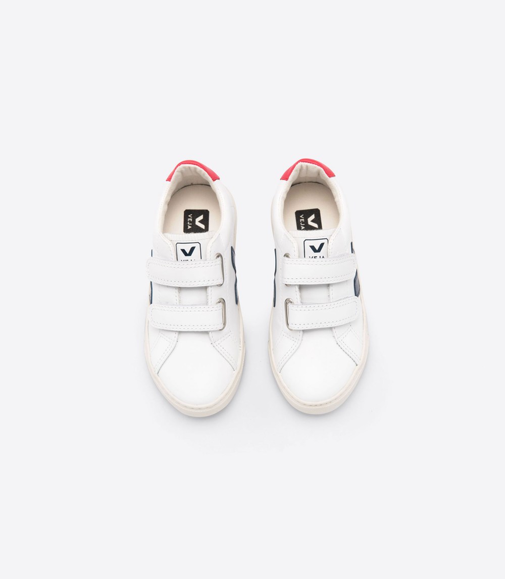 Tenis Veja Niños - Esplar Velcro Cuero - Blancos - 781NAQCFR